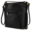 Torebka Z Funkcją Plecaka 2w1 Ze Skóry Włoskiej Ekologicznej Rovicky (PL) R-KP-18-A19 CZARNA 38 x 32 x 14 [cm]