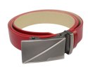 Wizytowy Pasek Skórzany 35 mm PAS-MAX (PL) Pełna Klamra AUTOMAT/SAMOZACISK Garnitur CZERWONY K62 ASZ35/KASZ79