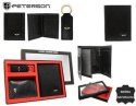 Elegancki I Stylowy Męski Zestaw Upominkowy Peterson Portfel + Etui + Breloczek SET3-N4-VT/5334 RFID CZARNY