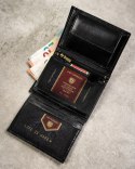 Elegancki I Stylowy Męski Zestaw Upominkowy Peterson Portfel + Etui + Breloczek SET3-N4-VT/5334 RFID CZARNY