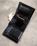 Elegancki I Stylowy Męski Zestaw Upominkowy Peterson Portfel + Etui + Breloczek SET3-N4-VT/5334 RFID CZARNY