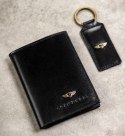 Elegancki I Stylowy Męski Zestaw Upominkowy Peterson Portfel + Etui + Breloczek SET3-N4-VT/5334 RFID CZARNY