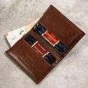 Elegancki I Stylowy Męski Zestaw Upominkowy Peterson Portfel + Etui + Breloczek SET3-N4-VT/5341 RFID BRĄZOWY