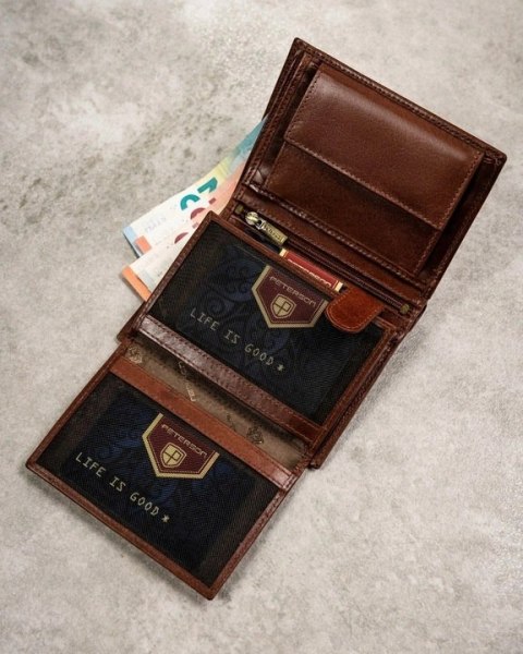Elegancki I Stylowy Męski Zestaw Upominkowy Peterson Portfel + Etui + Breloczek SET3-N4-VT/5341 RFID BRĄZOWY Elegancki I Stylowy Męski Zestaw Upominkowy Peterson Portfel + Etui + Breloczek SET3-N4-VT/5341 RFID BRĄZOWY