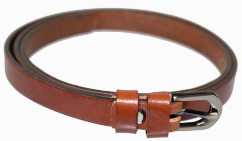 Pasek Damski Skórzany PAS-MAX 15 mm BRĄZOWY k40 Skóra Licowa Wąski Pasek Damski Skórzany PAS-MAX 15 mm BRĄZOWY k40 Skóra Licowa Wąski