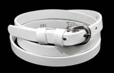 Pasek Damski Skórzany PAS-MAX (PL) 15 mm BIAŁY Wąski K10 Pasek Damski Skórzany PAS-MAX (PL) 15 mm BIAŁY Wąski K10