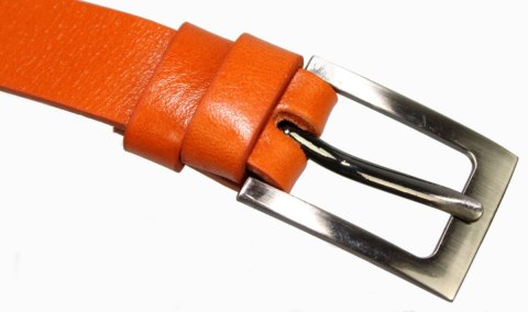 Pasek Damski Skórzany PAS-MAX (PL) 25 mm POMARAŃCZOWY Wąski Pasek Damski Skórzany PAS-MAX (PL) 25 mm POMARAŃCZOWY Wąski