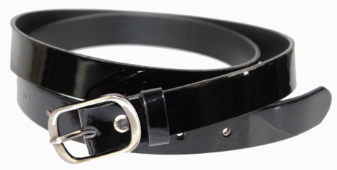 Pasek Damski Skórzany PAS-MAX (PL) Skóra Licowa EXTRA Gładki 25 mm CZARNY Lakierowany k91 Pasek Damski Skórzany PAS-MAX (PL) Skóra Licowa EXTRA Gładki 25 mm CZARNY Lakierowany k91