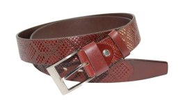 Pasek Skórzany Męski ROVICKY (PL) SKÓRA WĘŻA 40 mm Skóra Licowa Extra BRĄZOWY