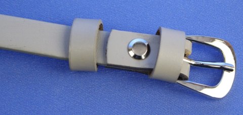 Pasek Skórzany PAS-MAX (PL) Damski Skóra Licowa 15 mm SZARY Wąski k70 Pasek Skórzany PAS-MAX (PL) Damski Skóra Licowa 15 mm SZARY Wąski k70