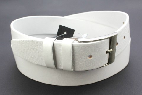 Pasek Skórzany PAS-MAX (PL) Gładki Skóra Licowa EXTRA 40 mm BIAŁY K10 Pasek Skórzany PAS-MAX (PL) Gładki Skóra Licowa EXTRA 40 mm BIAŁY K10
