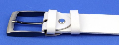 Pasek Skórzany PAS-MAX (PL) Gładki Skóra Licowa EXTRA 40 mm BIAŁY K10 Pasek Skórzany PAS-MAX (PL) Gładki Skóra Licowa EXTRA 40 mm BIAŁY K10