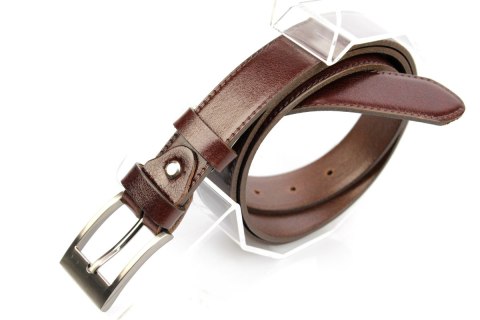 Pasek Skórzany PAS-MAX (PL) "IMITACJA SZYCIA" Skóra Licowa 30 mm Kasztanowy Pasek Skórzany PAS-MAX (PL) "IMITACJA SZYCIA" Skóra Licowa 30 mm Kasztanowy