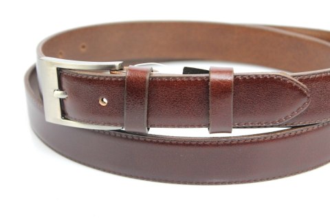 Pasek Skórzany PAS-MAX (PL) "IMITACJA SZYCIA" Skóra Licowa 30 mm Kasztanowy Pasek Skórzany PAS-MAX (PL) "IMITACJA SZYCIA" Skóra Licowa 30 mm Kasztanowy