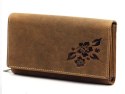 Portfel Damski Skórzany GREGORIO Skóra Licowa Duży Z Suwakiem GM-196 BRĄZOWY 17 x 10 x 3,5 [cm]