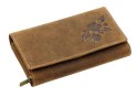 Portfel Damski Skórzany GREGORIO Skóra Licowa Duży Z Suwakiem GM-196 BRĄZOWY 17 x 10 x 3,5 [cm]