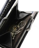 Portfel Damski Skórzany LORENTI Skóra Licowa Lakierowany Mały Z Klamrą RFID 55287-HYM ZIELONY 9,5 x 7,5 x 3 [cm]