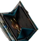 Portfel Damski Skórzany LORENTI Skóra Licowa Lakierowany Mały Z Klamrą RFID 55287-HYM ZIELONY 9,5 x 7,5 x 3 [cm]
