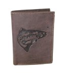Portfel Męski Polska Galanteria (PL) Skóra Licowa Pionowy Bez Zapięcia Dwa Skrzydełka N4-CHM RFID ,,RYBA,, 13 x 10 x 2 [cm]