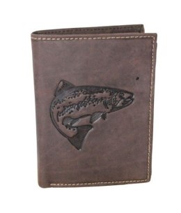 Portfel Męski Polska Galanteria (PL) Skóra Licowa Pionowy Bez Zapięcia Dwa Skrzydełka N4-CHM RFID ,,RYBA,, 13 x 10 x 2 [cm]