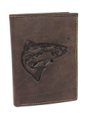 Portfel Męski Polska Galanteria (PL) Skóra Licowa Pionowy Bez Zapięcia Dwa Skrzydełka N4-CHM RFID ,,RYBA,, 13 x 10 x 2 [cm]