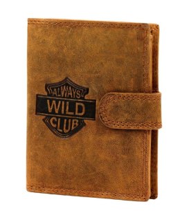 Portfel Męski Skórzany ALWAYS WILD Skóra Licowa Duży Pionowy Z Zapięciem RFID AW-N4L-GHD/5404 BRĄZOWY 13 x 10 x 2 [cm]
