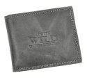 Portfel Męski Skórzany ALWAYS WILD Skóra Licowa Mały Poziomy  RFID N0035-CHM/8694 CZARNY 10 x 9 x 2 [cm]