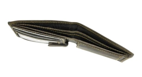 Portfel Męski Skórzany ALWAYS WILD Skóra Licowa Mały Poziomy  RFID N0035-CHM/8694 CZARNY 10 x 9 x 2 [cm]