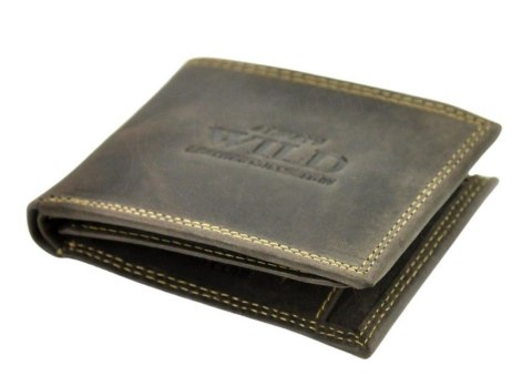 Portfel Męski Skórzany ALWAYS WILD Skóra Licowa Mały Poziomy  RFID N0035-CHM/8717 KONIAKOWY 10 x 9 x 2 [cm]