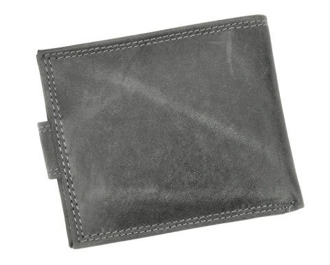 Portfel Męski Skórzany ALWAYS WILD Skóra Licowa Mały Poziomy Z Zapięciem RFID N0035L-CHM/8724 CZARNY 10,5 x 9 x 2 [cm]