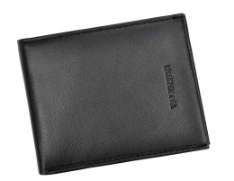 Portfel Męski Skórzany VALENTINI Mały Skóra Bydlęca Poziomy Jedno Skrzydełko 306-992 CZARNY 11 x 8,5 x 2 [cm]