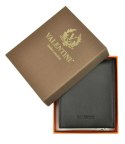 Portfel Męski Skórzany VALENTINI Mały Skóra Bydlęca Poziomy Jedno Skrzydełko 306-992 CZARNY 11 x 8,5 x 2 [cm]