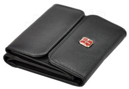 Portfel Skórzany ALBATROSS(PL) Skóra Licowa Mały Kostka Bez Zapięcia 3765 CZARNY RFID 8,5 x 7,5 x 2 [cm]