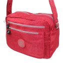 Stylowa Lekka Materiałowa Torba Pozioma Średnia Na Ramię Bag Street NR 2245 CZERWONY 28 x 19 x 12 [cm]