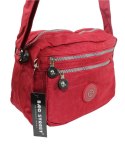 Stylowa Lekka Materiałowa Torba Pozioma Średnia Na Ramię Bag Street NR 2245 CZERWONY 28 x 19 x 12 [cm]