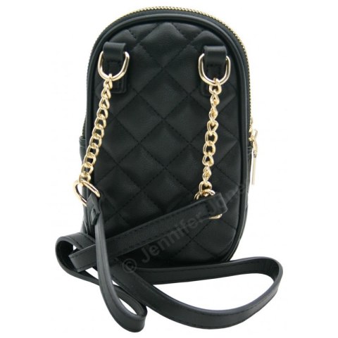 Torebka Klasyczna Mała JENNIFER JONES Listonoszka Skóra Włoska 3142 CZARNY 12 x 20 x 5 [cm]