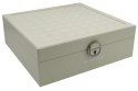 Elegancka i Stylowa Szkatułka Na Biżuterię PETERSON Pojemny Organizer PTN SZK-03 BIAŁY 25,5 x 25 x 8 [CM]