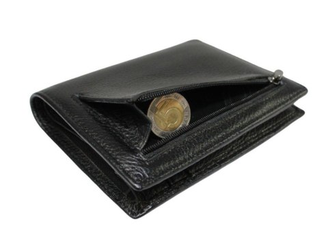 Elegancki Portfel Męski Skórzany NICOLAS 1003 Skóra Licowa Duży Pionowy Bez Zapięcia Na Magnes Suwak Na Bilon 13,5 x 10 x 2 [cm]