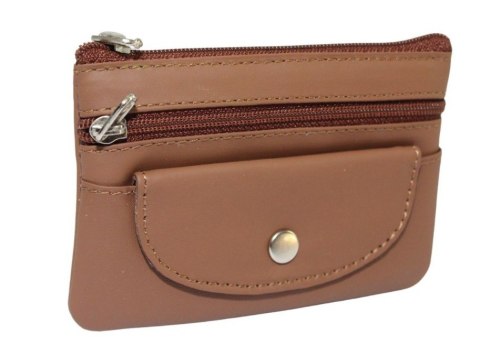 Etui Na Klucze Skórzane Polska Galanteria (PL) Skóra Naturalna Dwa Zamki Kieszonka Na Jeden Komplet Kluczy 34801 12 x 8 x 1 [cm]