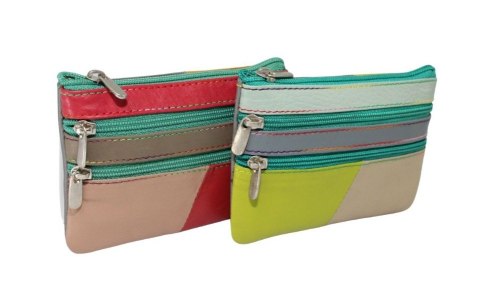 Etui Na Klucze Skórzane Polska Galanteria (PL) Skóra Naturalna Trzy Zamki Na Jeden Komplet Kluczy MULTI K001 12 x 8,5 x 1 [cm]