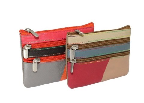 Etui Na Klucze Skórzane Polska Galanteria (PL) Skóra Naturalna Trzy Zamki Na Jeden Komplet Kluczy MULTI K001 12 x 8,5 x 1 [cm]