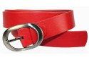 Pasek Damski Skórzany CEZ-MAR (PL) Skóra Licowa EXTRA 30 mm CZERWONY