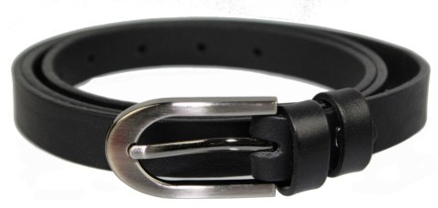 Pasek Damski Skórzany Gładki CezMar (PL) 20 mm Skóra Licowa CZARNY Wąski Pasek Damski Skórzany Gładki CezMar (PL) 20 mm Skóra Licowa CZARNY Wąski