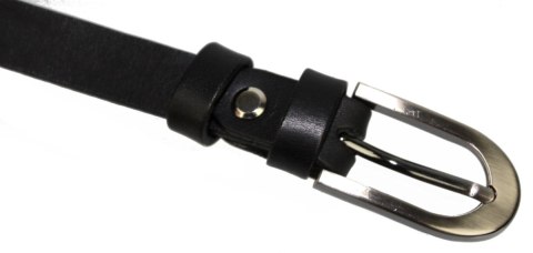 Pasek Damski Skórzany Gładki CezMar (PL) 20 mm Skóra Licowa CZARNY Wąski Pasek Damski Skórzany Gładki CezMar (PL) 20 mm Skóra Licowa CZARNY Wąski