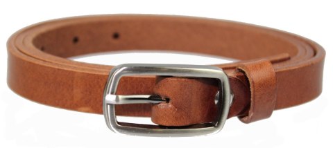 Pasek Damski Skórzany Gładki CezMar (PL) 20 mm Surowa Skóra BRĄZOWY Wąski Pasek Damski Skórzany Gładki CezMar (PL) 20 mm Surowa Skóra BRĄZOWY Wąski