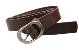 Pasek Damski Skórzany Gładki CezMar (PL) 30 mm Skóra Licowa CZEKOLADOWY Wąski