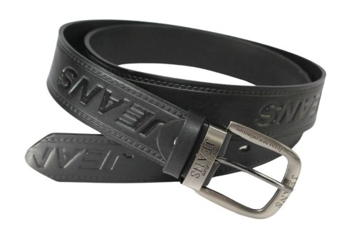 Pasek Skórzany CezMar (PL) Tłoczony Napis "JEANS" Skóra Licowa EXTRA 40 mm Czarny Pasek Skórzany CezMar (PL) Tłoczony Napis "JEANS" Skóra Licowa EXTRA 40 mm Czarny