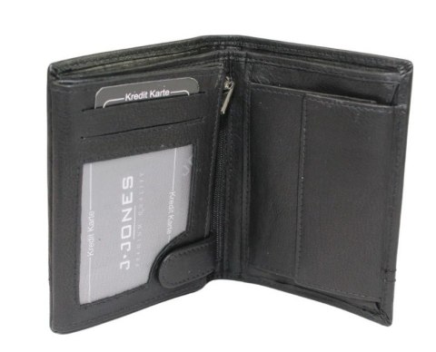 Portfel Męski Jennifer Jones Duży Pionowy Bez Zapięcia Dwa Skrzydełka Skóra Naturalna 5312-1 13 x 9,5 x 3 [cm]