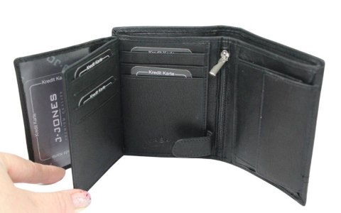 Portfel Męski Jennifer Jones Duży Pionowy Bez Zapięcia Dwa Skrzydełka Skóra Naturalna 5312-1 13 x 9,5 x 3 [cm]