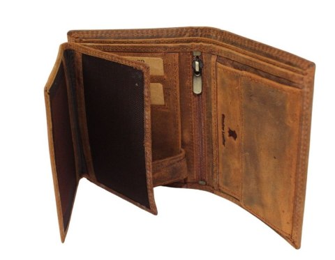 Portfel Męski Skórzany ALWAYS WILD Skóra Licowa Duży Pionowy   RFID AW-N4-GHD/5398 BRĄZOWY 13 x 10 x 2 [cm]